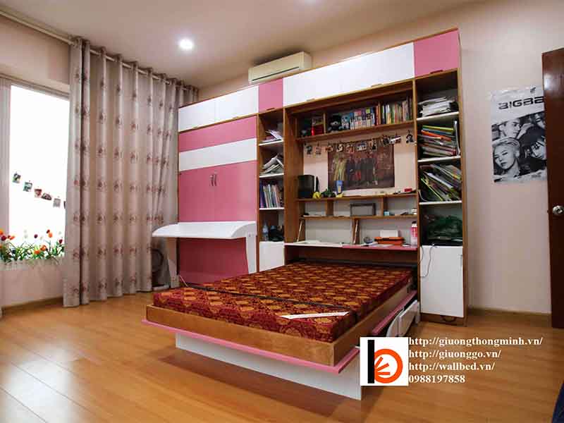 Thiết kế phòng ngủ nhỏ chỉ 10m2 với giường thông minh cho bé giuong thong minh ket hop voi ban hoc 2