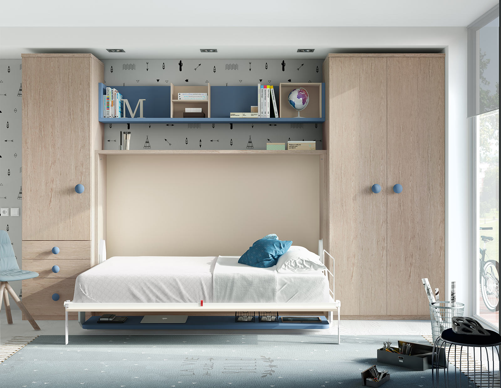 Xua tan nỗi lo nhà nhỏ với giường ngủ thông minh đa năng london wallbed company space deskbed 2b