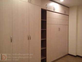 Thiết kế phòng ngủ 9m2 với tủ giường thông minh nhà chị My ở Cầu Giấy tu giuong thong minh chi My 1