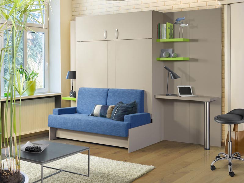 Giường gỗ thông minh kết hợp sofa tiếp khách hiện đại giuong go thong minh 1