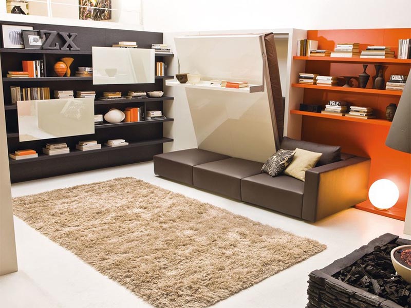 Thiết kế phòng khách sang trọng và tiện nghi với mẫu giường thông minh mau giuong thong minh ket hop sofa 35