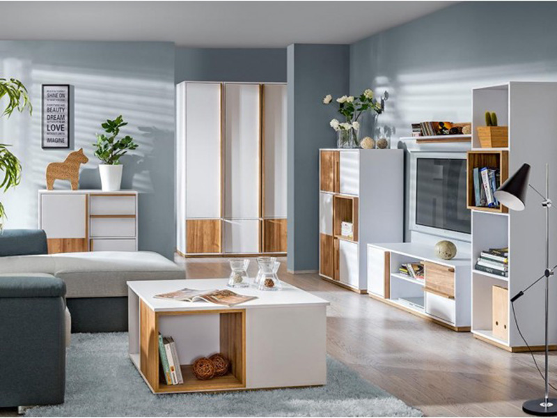 15 giải pháp tiết kiệm không gian cho căn hộ nhỏ wohnwand wohnzimmer set e 01 evado weiss nussbaum