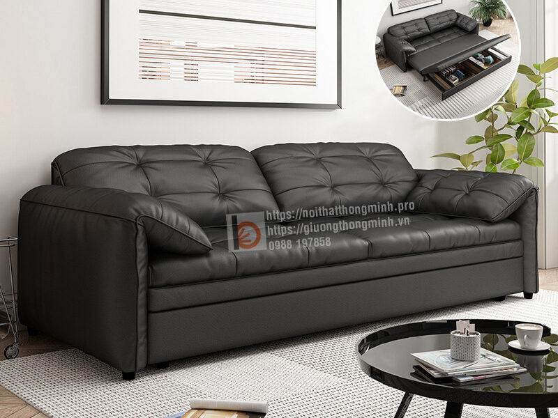 sofa giuong nan sat boc da den1